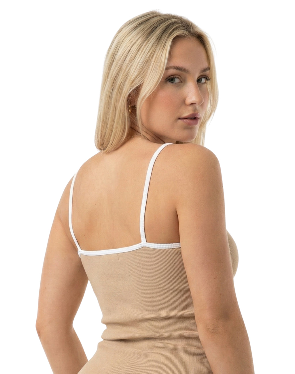 Blusa de tirantes con bies en costado y pecho