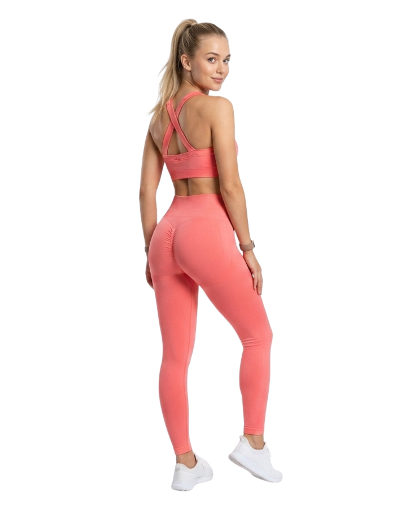 Conjunto deportivo legging de contorno en glúteo + top tirante ancho cruzado