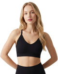Conjunto deportivo acanalado legging sin push up + top tirante cruzado en espalda