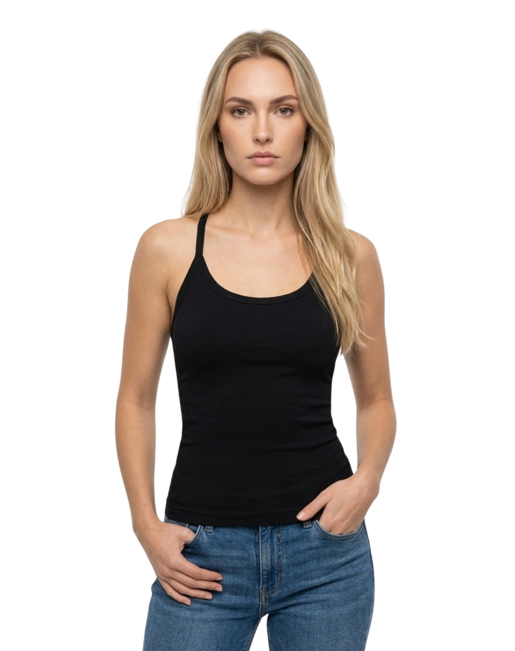 Camiseta de tirante ancho cruzado en espalda