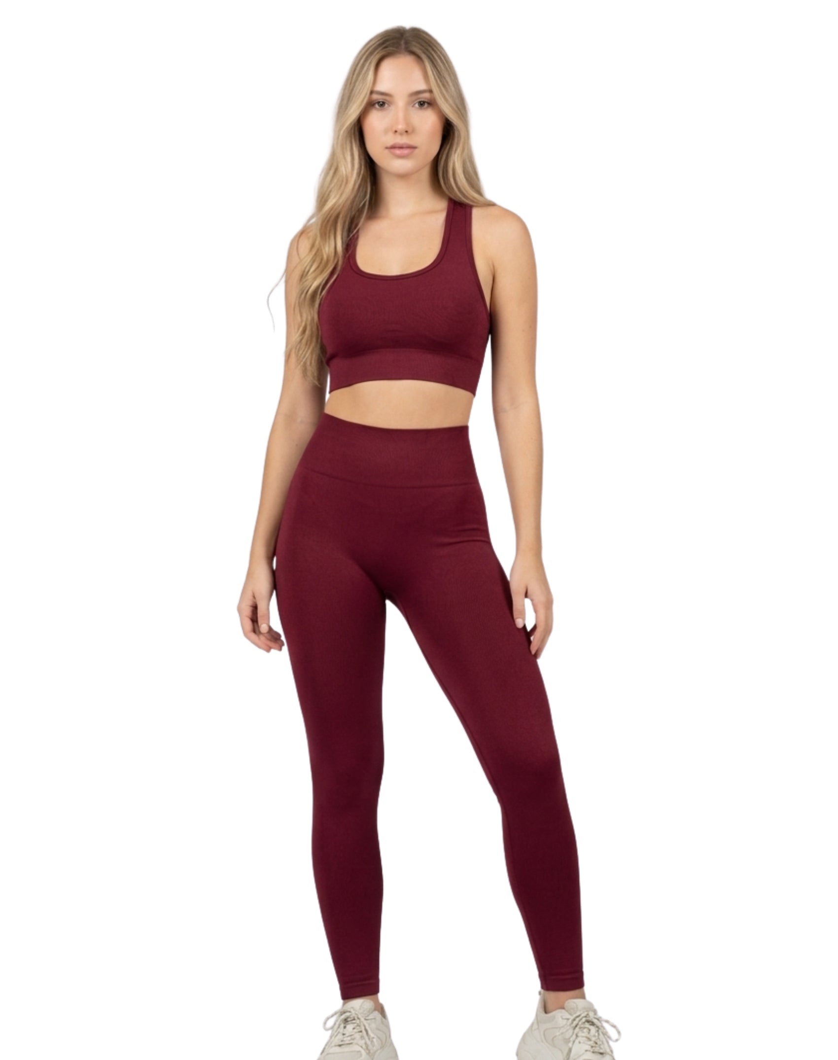 Conjunto legging liso + top con ajustador en espalda