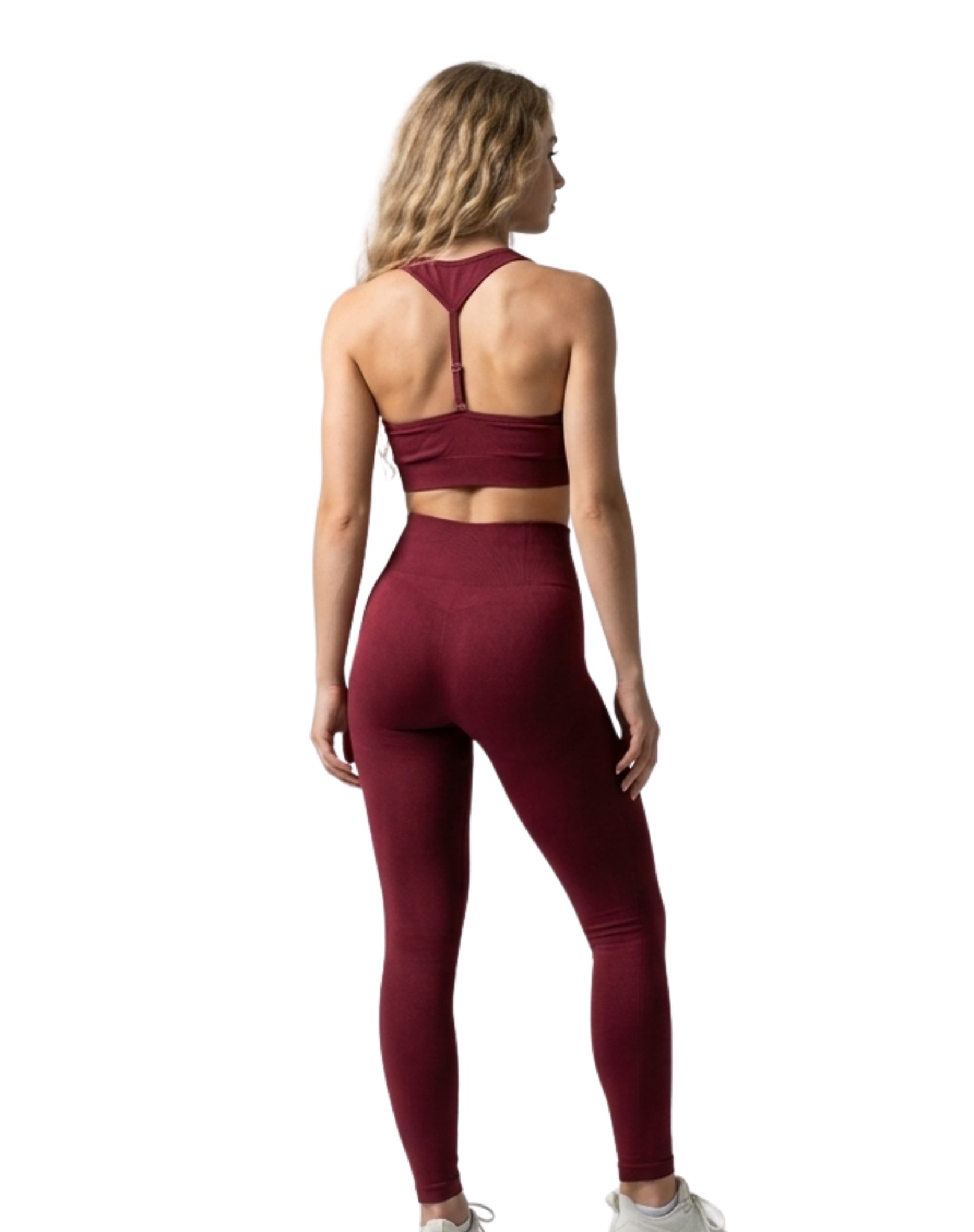 Conjunto legging liso + top con ajustador en espalda