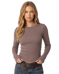 Blusa manga larga cuello redondo