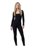 Body legging acanalado manga larga
