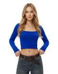 Blusa manga larga escote cuadrado
