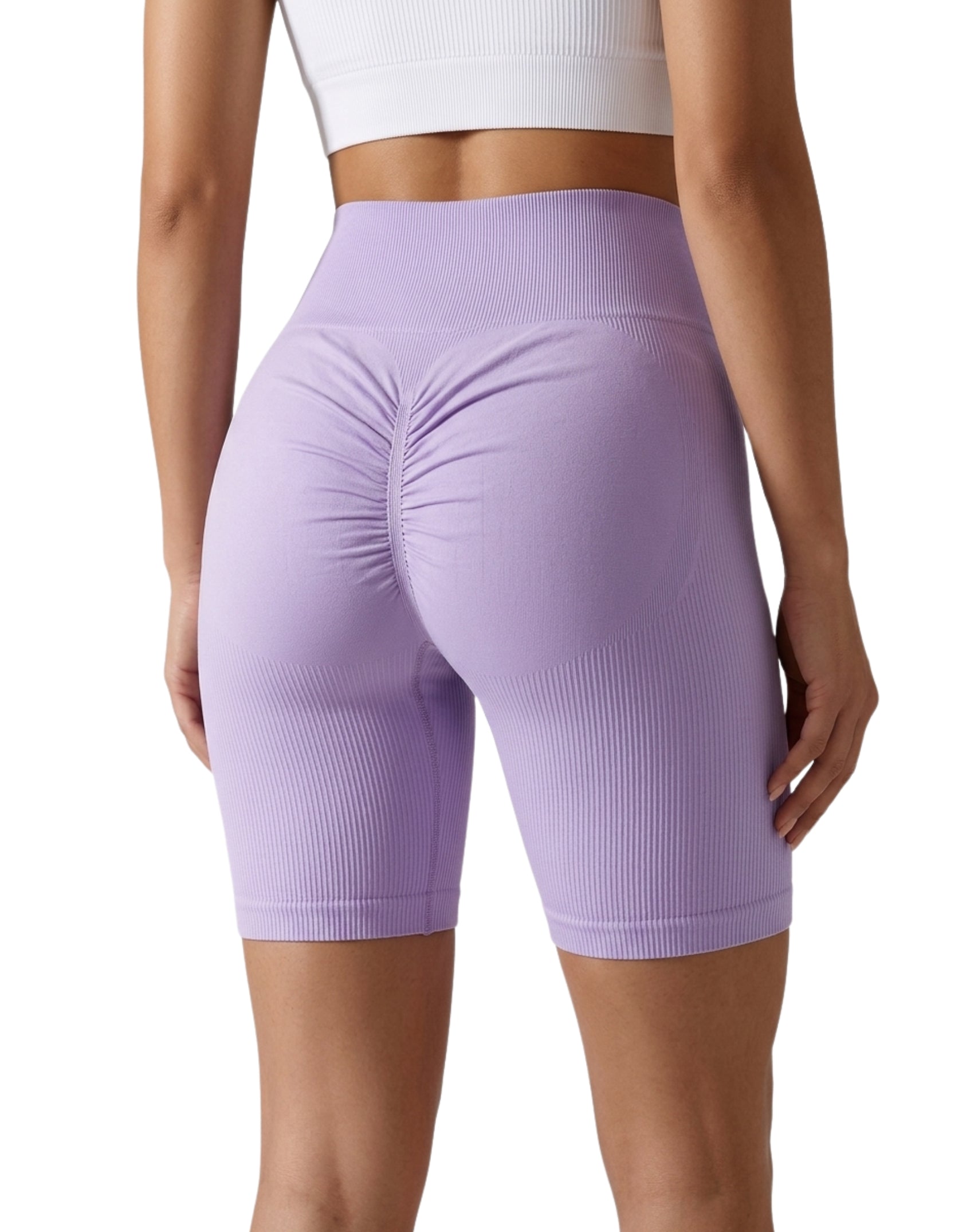 Short largo acanalado con pompi lisa