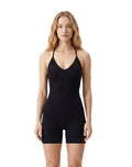 Body halter canalé escote en v con ajustador