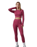 Conjunto canalé manga larga y legging sin push up