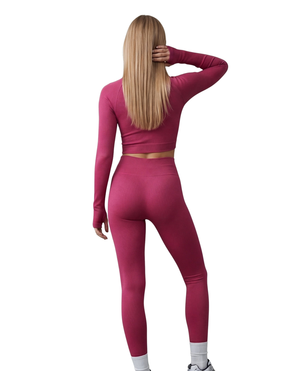 Conjunto canalé manga larga y legging sin push up