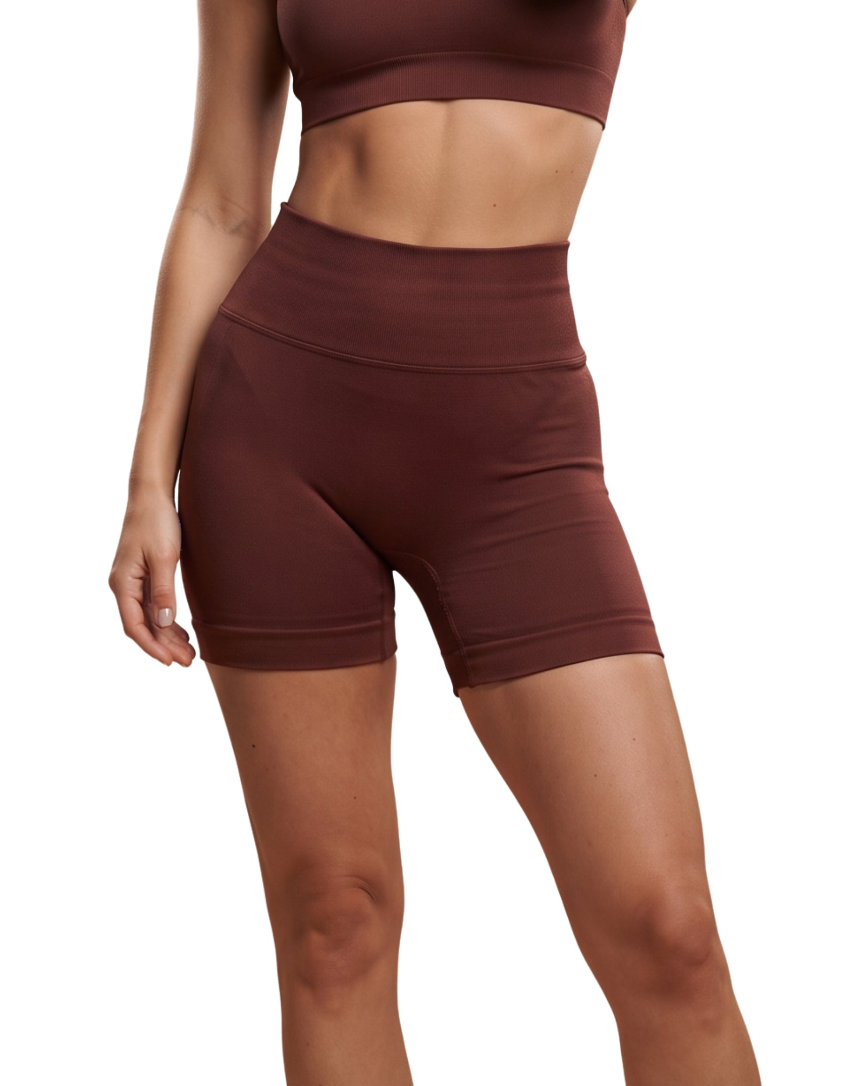Conjunto short pique pretina en v + blusa manga corta