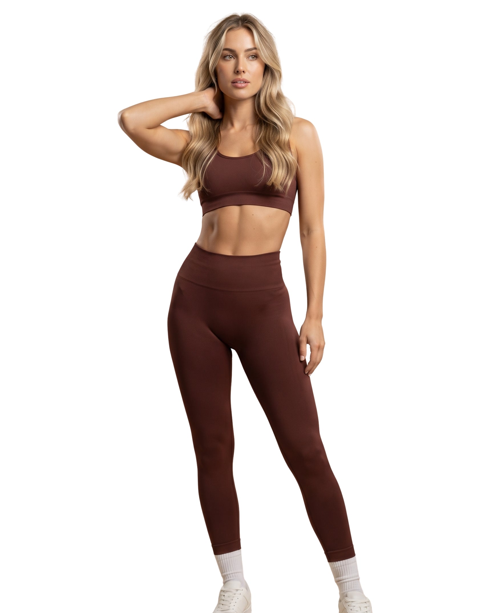 Legging pique de pretina en v con push up