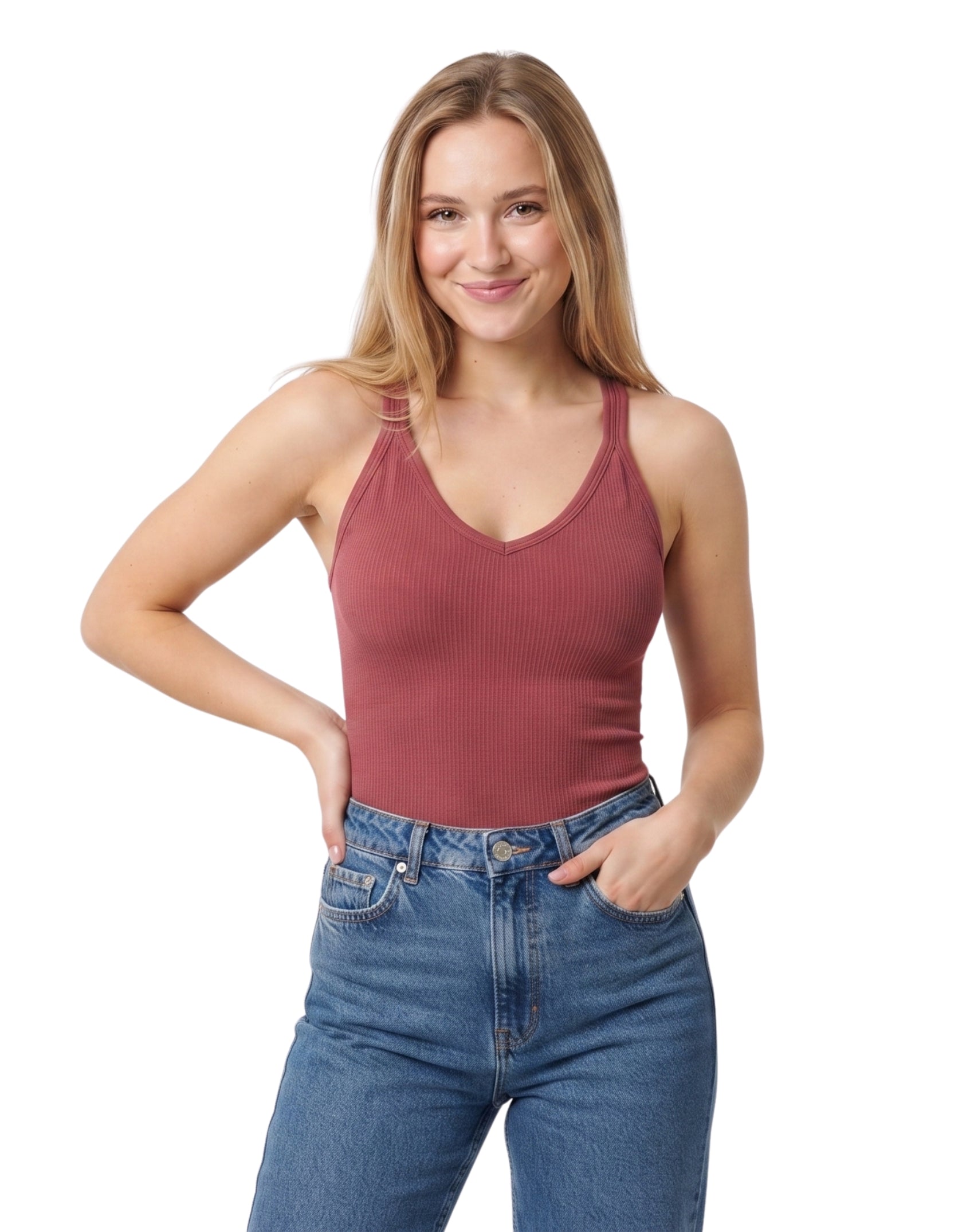 Blusa halter con contorno canalé