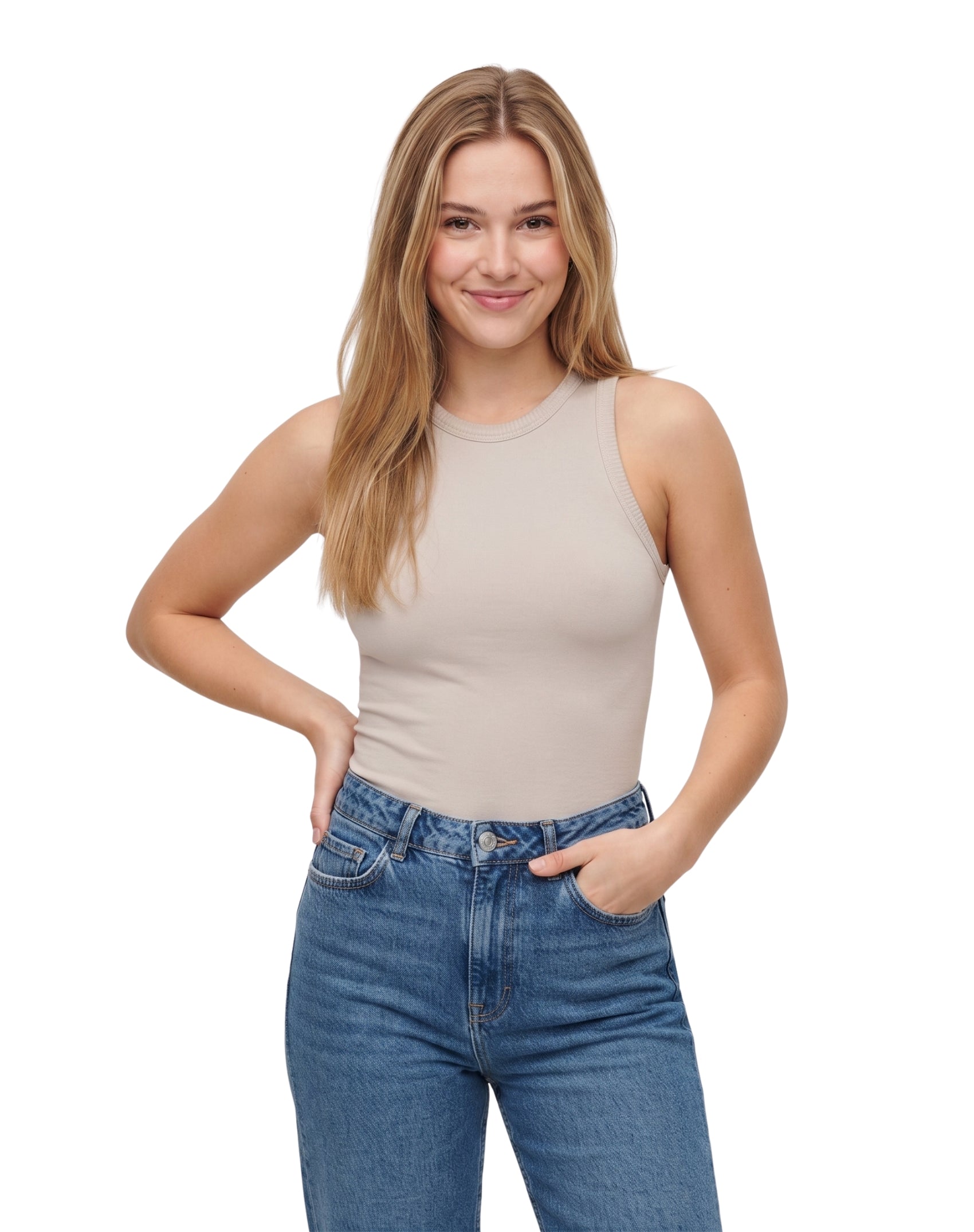 Blusa olímpica con cinta canalé