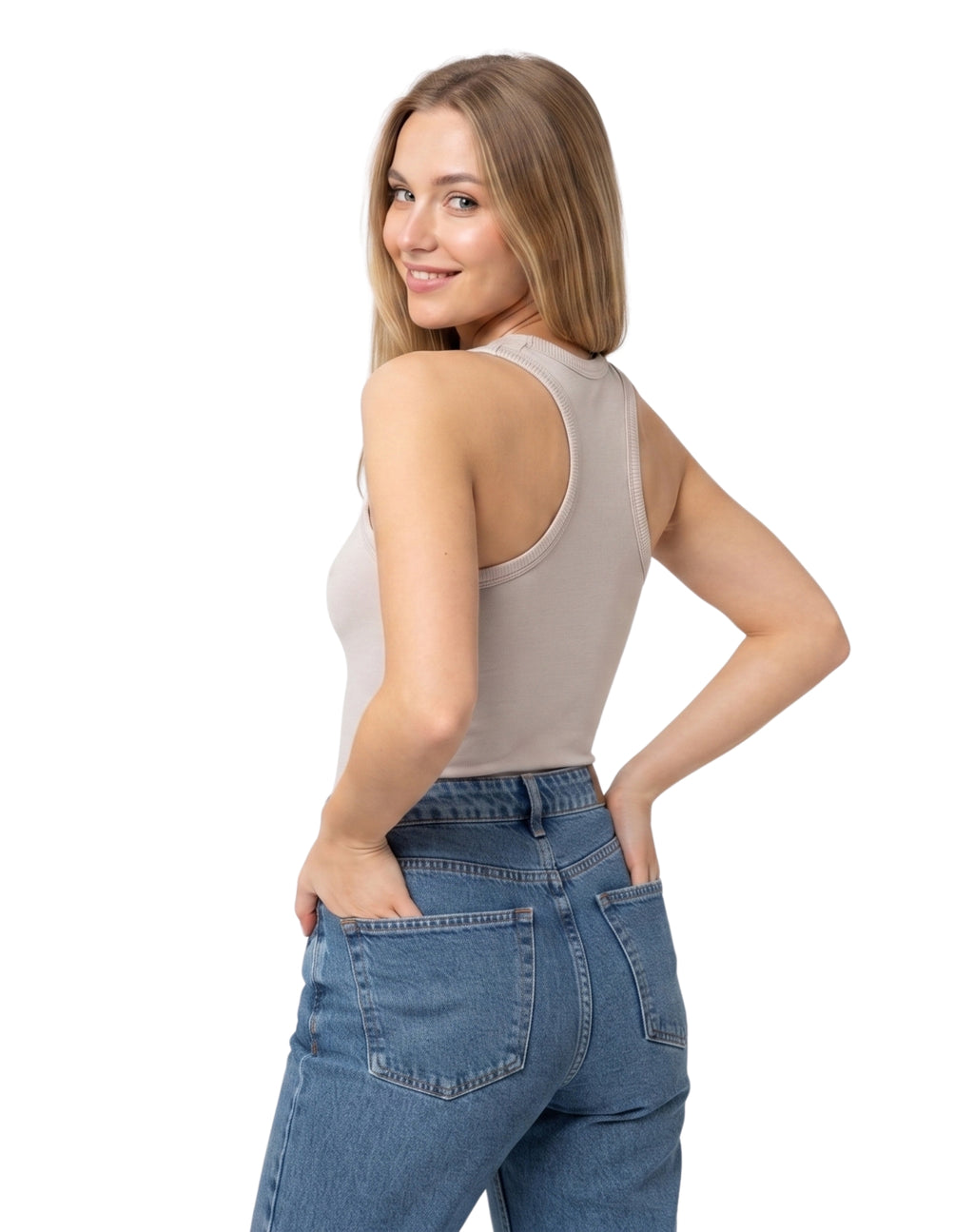 Blusa olímpica con cinta canalé