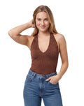 Blusa canalé escote en v