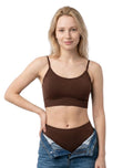 Conjunto interior top tirante ajustable y escote en u en espalda + panty lisa
