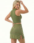 Conjunto deportivo de short falda + crop top sisado