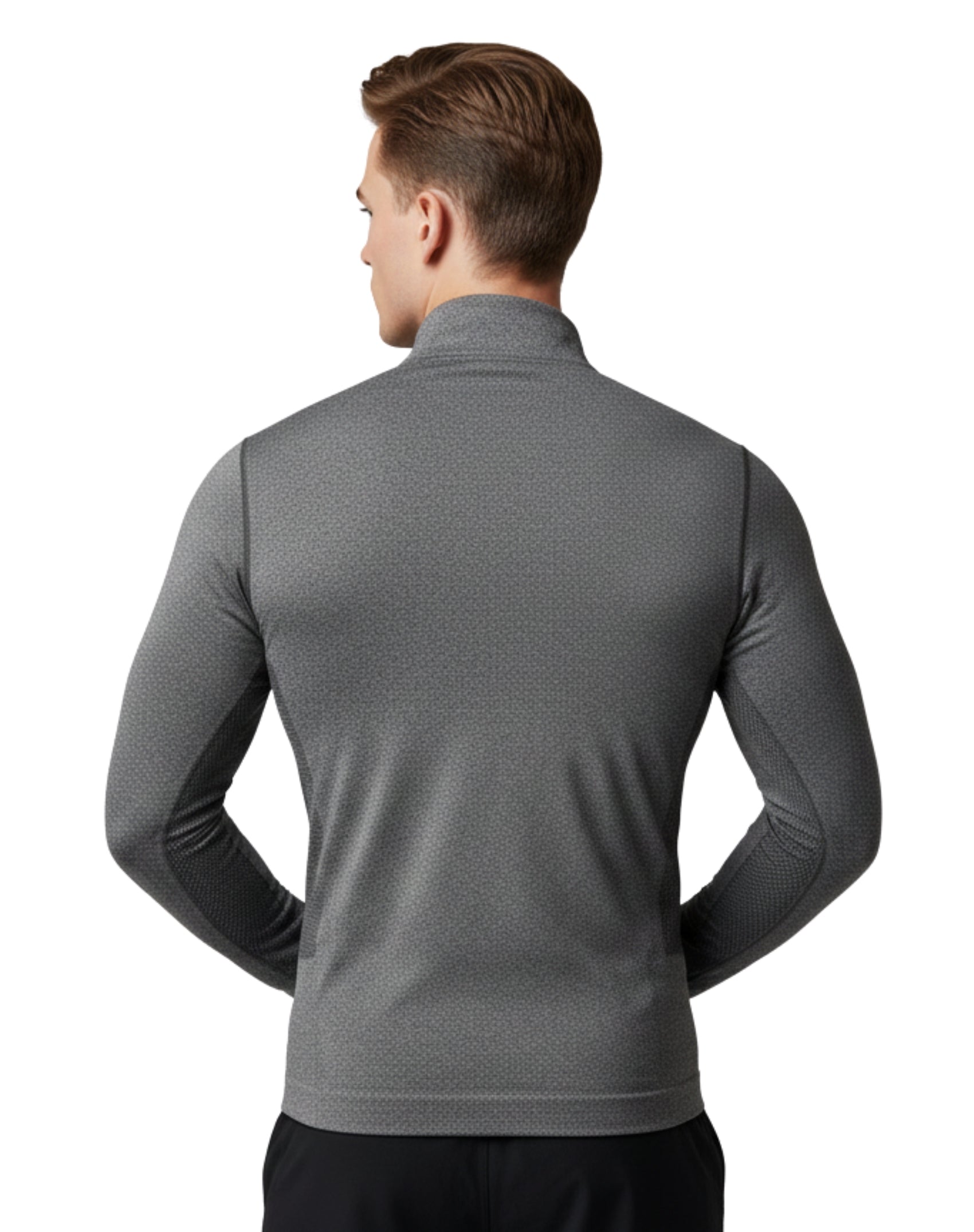 Chamarra deportiva cuello alto manga larga para hombre