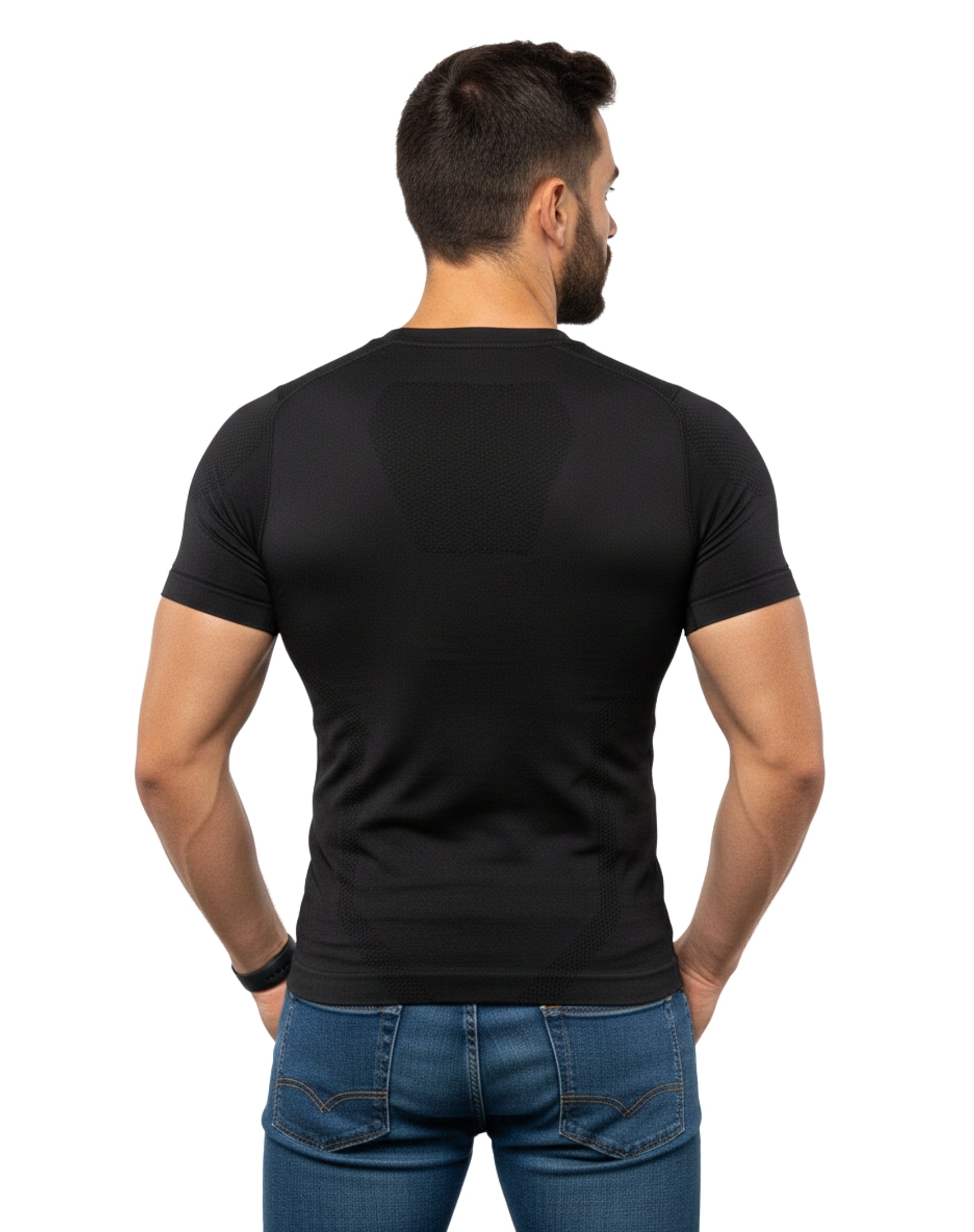 Playera tipo faja manga corta con diseño de puntos para hombre
