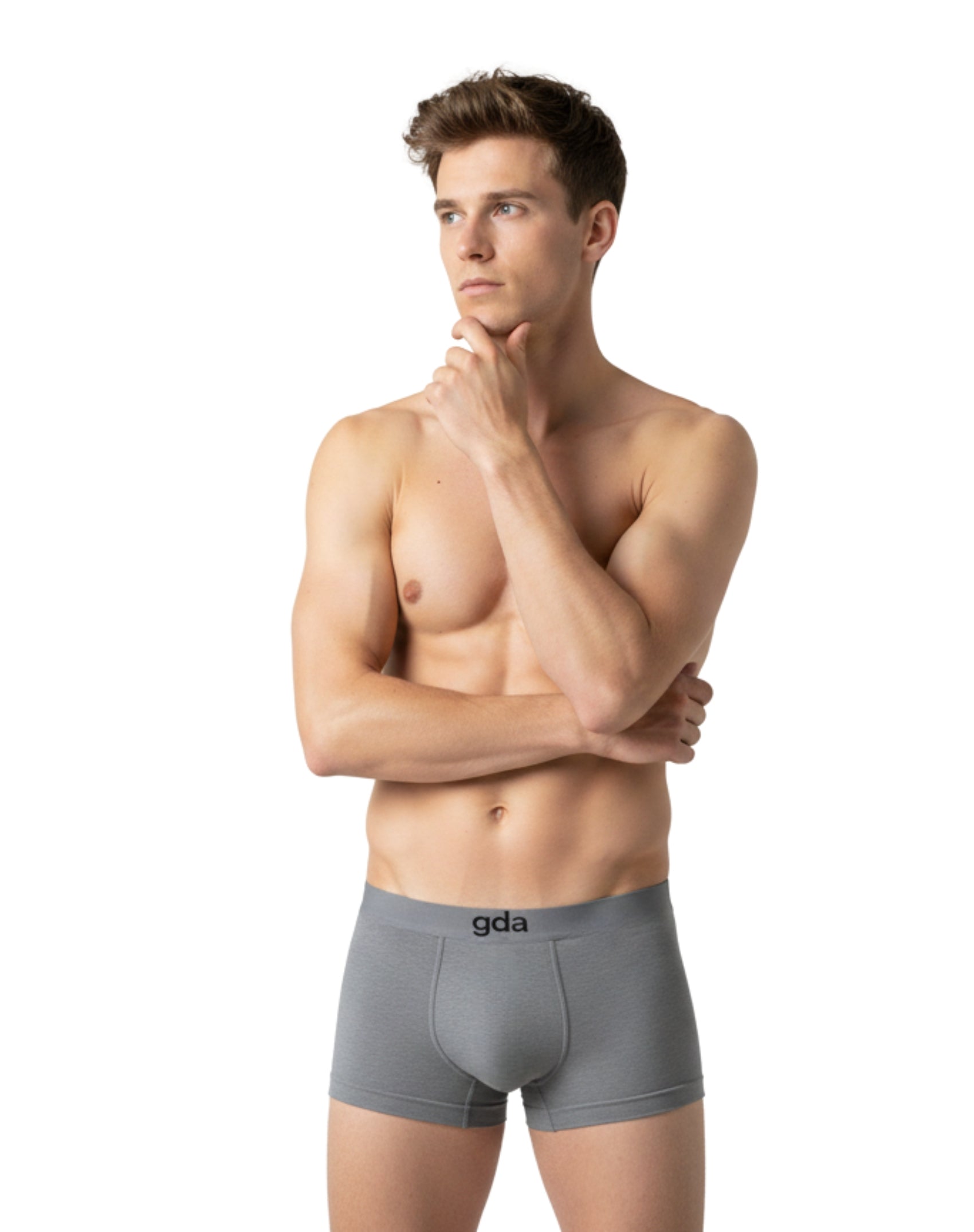 Bóxer de caballero liso con marca en pretina