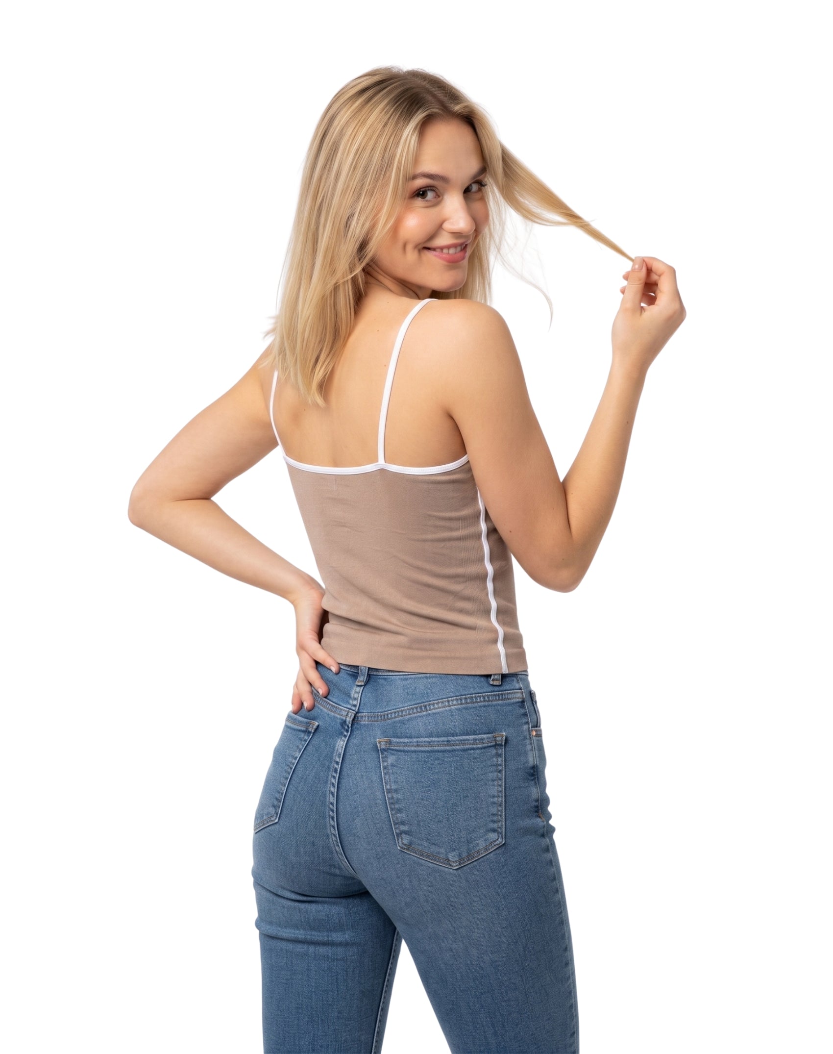 Blusa de tirantes con bies en costado y pecho