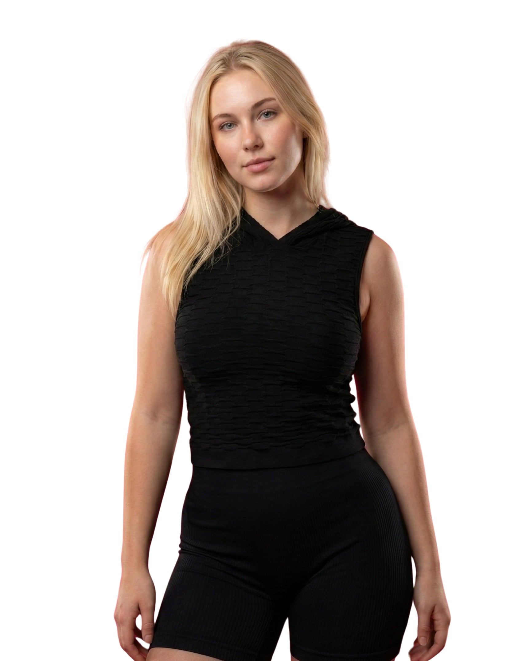 Chaleco corrugado con capucha