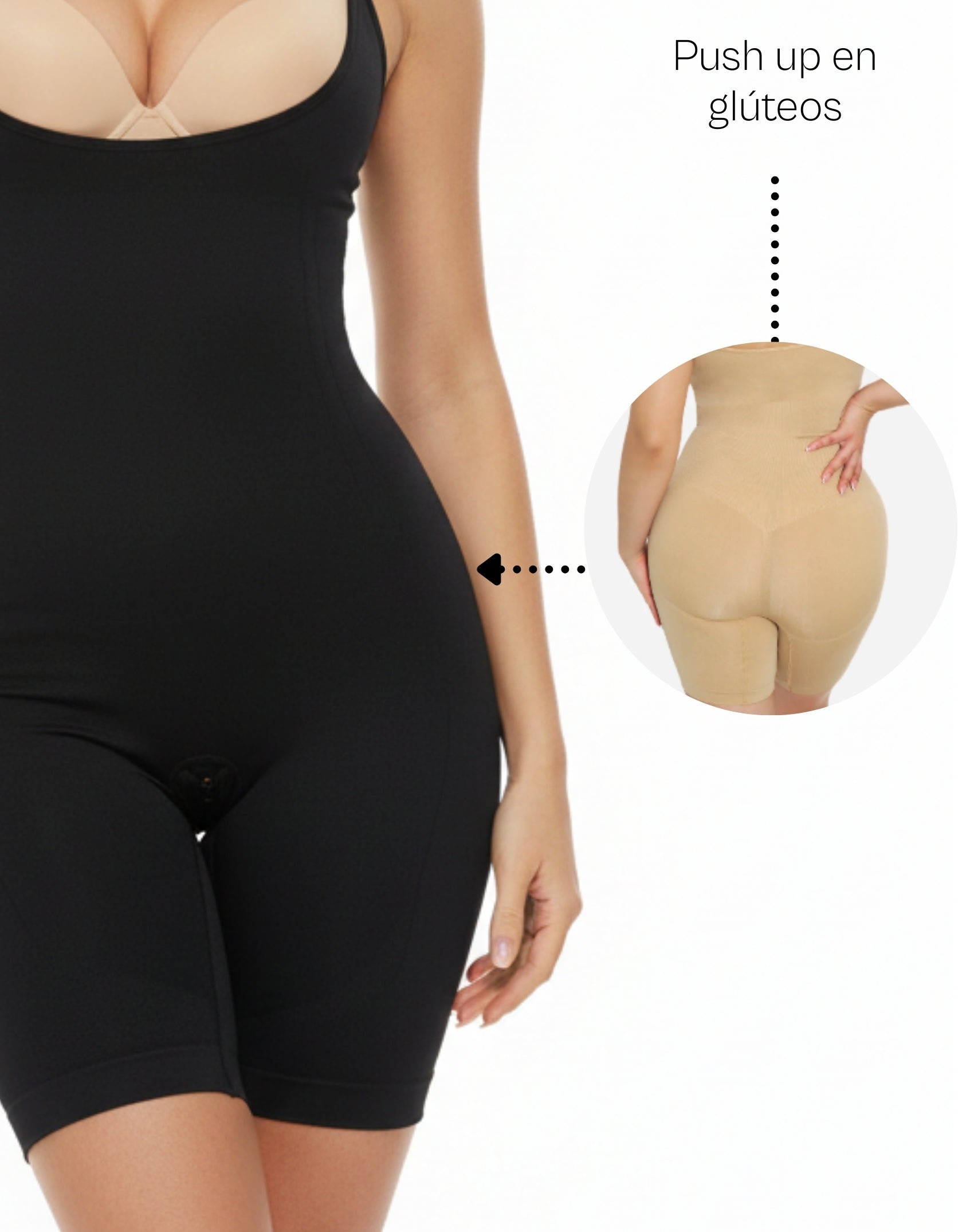 Faja body short tirantes ajustables